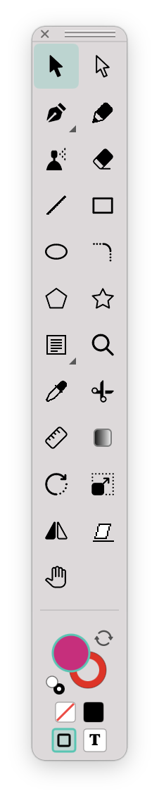 The toolbar palette